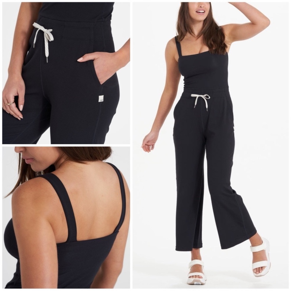 Vuori Pose jumpsuit in navy, size medium
